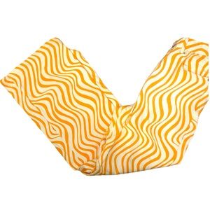 Zara Yellow/White Printed Wide-Leg High Waisted  Jeans
